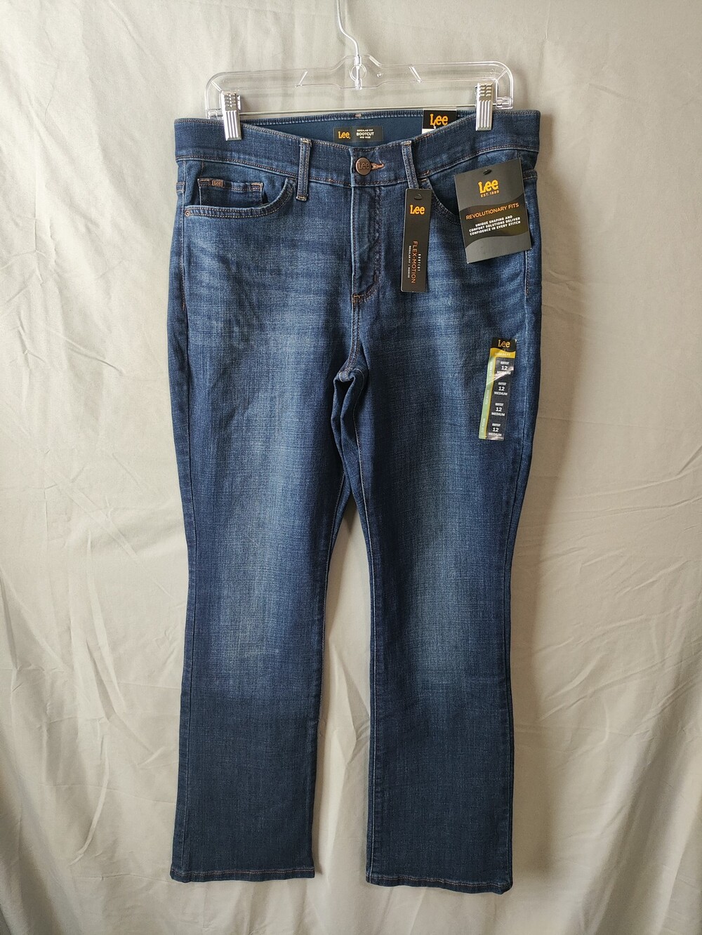Lee Jeans Womens 12 Medium Blue Bootcut Flex Motion Denim Stretch Comfort Fit